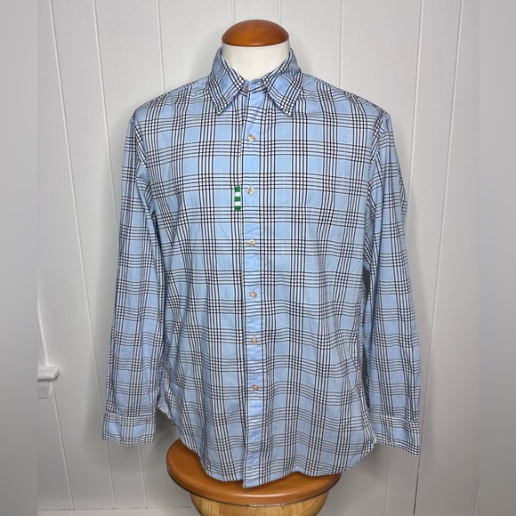 Robert Graham Blue Checkered Plaid Casual Shirt - Picture 2 of 12